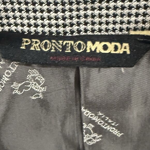 Pronto Moda Men Wool Cashmere Lana Lux Sports Coat Sz 44R Black Grey - Picture 5 of 12